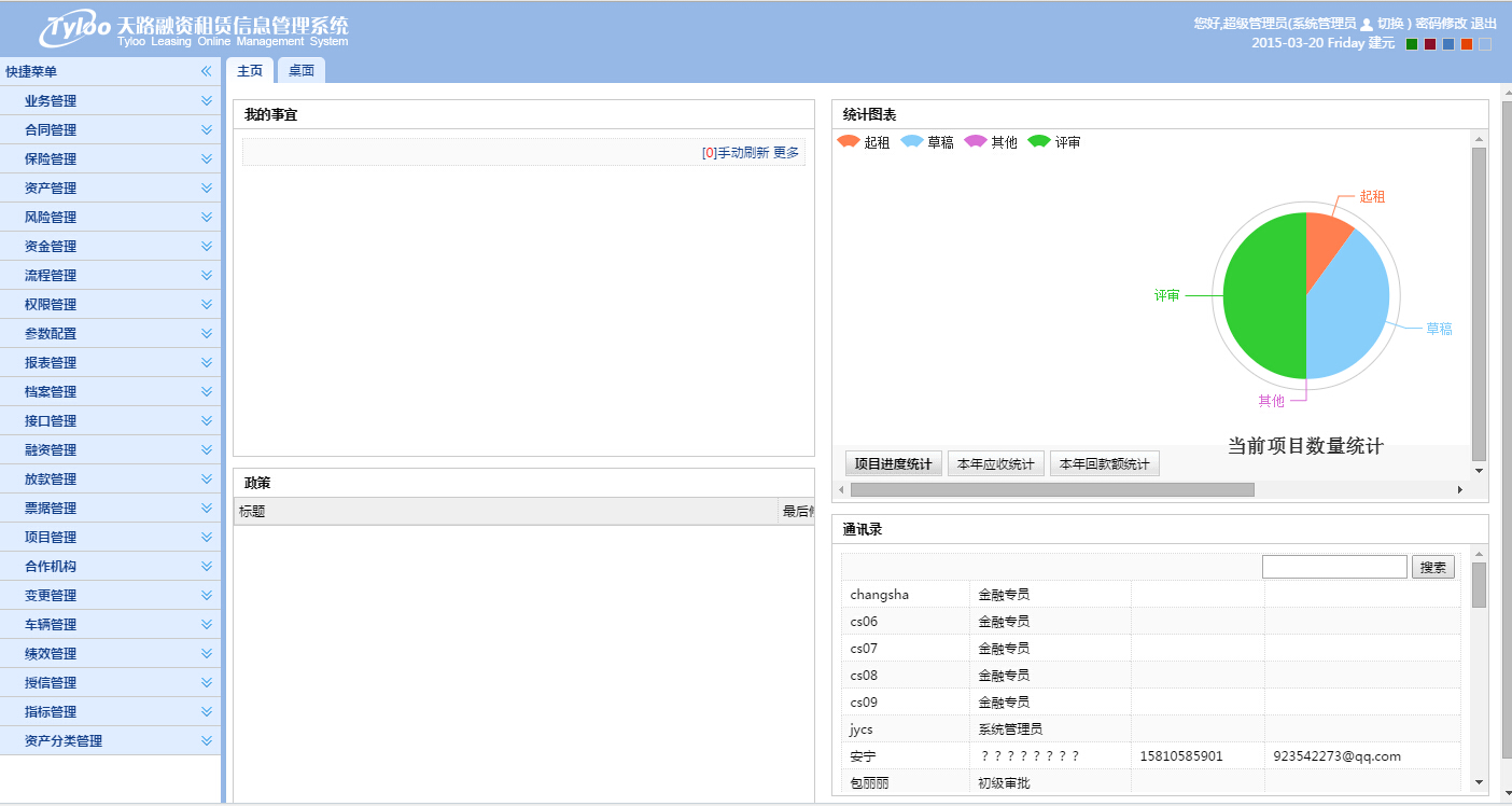 零售业务融资租赁业务系统